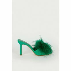 Warehouse Feather Detail Heeled Mule For Female
