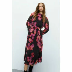 Warehouse Floral Relaxed Pleated Midi Dress For Female -Warehouse Sales Store unnamed file 95