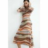 Warehouse Abstract Print Keyhole Mesh Midi Dress For Female -Warehouse Sales Store unnamed file 962