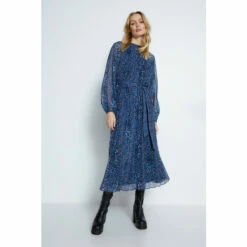 Warehouse Animal Relaxed Pleated Midi Dress For Female -Warehouse Sales Store unnamed file 98