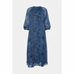 Warehouse Animal Relaxed Pleated Midi Dress For Female -Warehouse Sales Store unnamed file 99