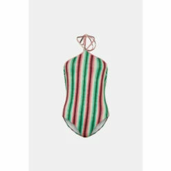 Warehouse Blurred Stripe Halter Neck Swimsuit For Female -Warehouse Sales Store unnamed file 994