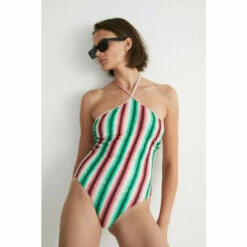 Warehouse Blurred Stripe Halter Neck Swimsuit For Female -Warehouse Sales Store unnamed file 995