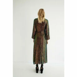 Warehouse Drapey Iridescent Sequin Twist Neck Midi Dress For Female -Warehouse Sales Store unnamed file 998